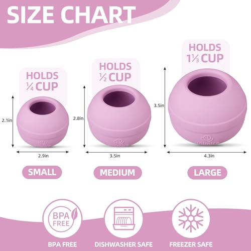 Long-Lasting Interactive Dog Lick Toy, Stuffable Dog Enrichment to Keep Dogs Busy, Wobbly Treat Dispensing Freezable Chew Toys, Food-Grade Safe (Pastel Purple,S) - color: Pastel Purple, size: S