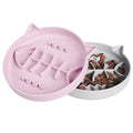 Silicone Cat Slow Feeder,Slow Feeder Cat Bowl Wet Food with Suction Cups,Kitty Interactive Toys,Effectively Reduce Overeating in Kitty (Gray+Pink, 1 Cup) - color: Gray+Pink