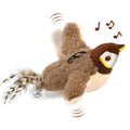 Tocirelo Cat Toy Flapping Bird (No Flying), Simulate Chirping Flappy Bird - color: Brown Bird Cat Toy