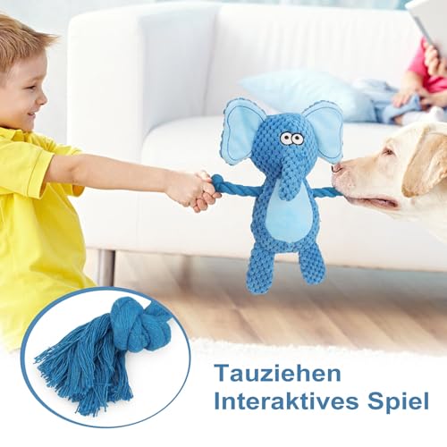 Dog Toys, Dog Squeaker Toys with Crinkle Paper (Blue Elephant) - color: Blue Elephant