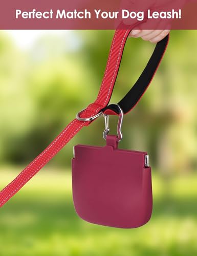1 Cup Silicone Dog Training Treat Pouch (Red) - color: Red