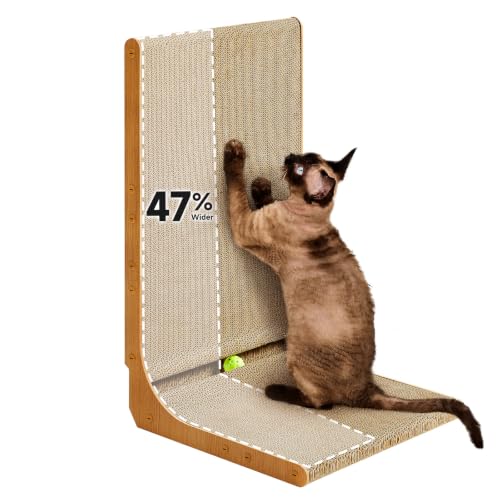 EHEYCIGA Extra Wide 16.5in Cardboard Cat Scratcher for Indoor Cats, Brown - color: Brown, size: 16.6x16.5x26.8