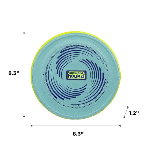 Outward Hound FlyFetch Disc Dog Toy, Aerodynamic for Fetch, Lightweight Foam & Durable Rubber, Floats in Water, All Breeds, 8.3" - color: Blue