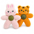 Cat Toys with Catnip Kitten Chew Bite Supplies Boredom Relief Fluffy Kitty Teeth Cleaning Chewing Cat Lovers Interactive Plush Gift (Rabbit&Tiger) - color: Rabbit&Tiger