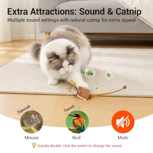 Potaroma Interactive Cat Toy Rechargeable Motion Activated Rolling Mouse