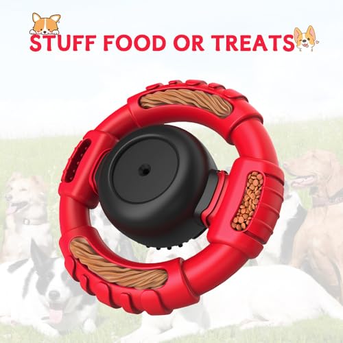 Dog Toys for Aggressive Chewers Large Medium Small Breed Indestructible - color: Red