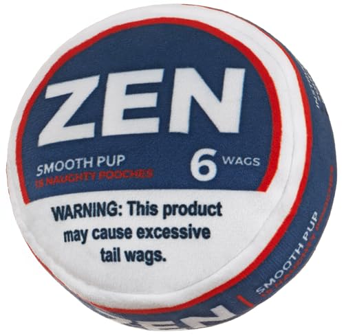 Nestpark Zen Pupper Deckies Parody Dog Toy - Plush Squeaky and Crinkle Funny Dog Toy (Smooth Pup) - color: Smooth Pup