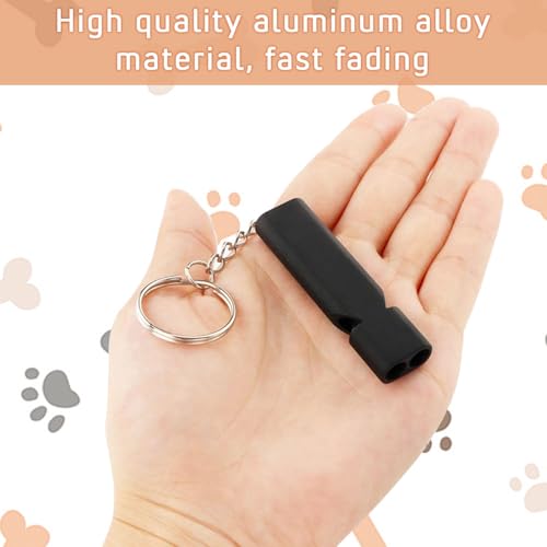2 Pack Dog Whistle, Portable Dog Training Whistle, Dog Whistle to Stop Barking Neighbors Dog for Recall and Pet Behavior Control (Black+Whie)