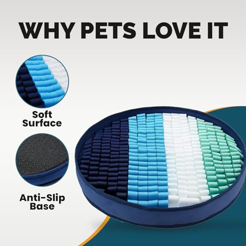 PET ARENA Adjustable Dog Snuffle Mat Interactive Feeding Toy - Multicolor - color: Round Multicolor - Snuffle Mat