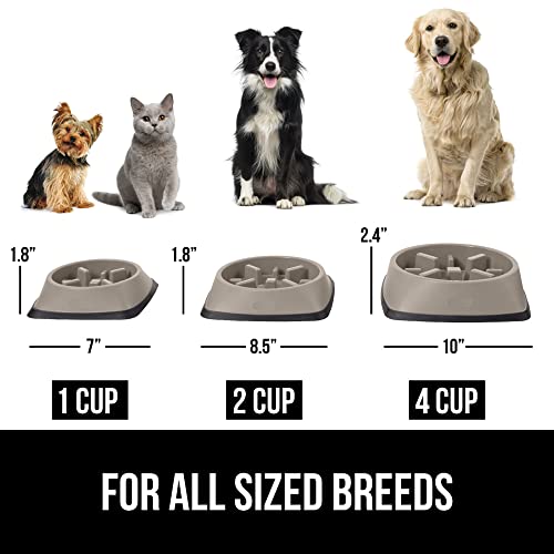 GORILLA GRIP® Patented Slow Feeder Dog and Cat Bowl, BPA Free, 4 Cup Beige - color: Beige, size: 4 Cup