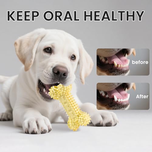 Puppy Toys, Puppy Teething Toys, 9 Pack Soft Durable Rubber Interactive Pink Puppy Chew Toys for Teething to Soothe Gums and Keep Busy, Cute Puppy Essentials (Yellow) - color: Yellow 9-piece set