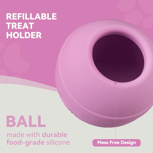 Long-Lasting Interactive Dog Lick Toy, Stuffable Dog Enrichment to Keep Dogs Busy, Wobbly Treat Dispensing Freezable Chew Toys, Food-Grade Safe (Pastel Purple,S) - color: Pastel Purple, size: S
