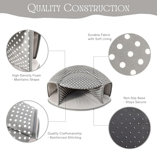 Guinea Pig Hideout Tunnel Bed, Washable Soft Small Animal Hideaway for Ferret, Chinchilla, Dwarf Bunny - House Pet Cage Accessory - color: Grey