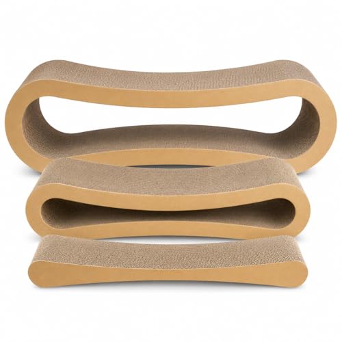 Simple Deluxe 3 in 1 Cat Scratcher Cardboard, Cat Scratching Board Furniture Protector, Cats Scratching Post, Cat Beds for Indoor Cats, Infinity Shape, X-Large - color: 3 IN 1 Infinity X-Large