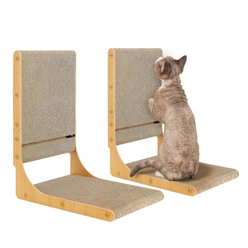 EHEYCIGA 2-Pack Cat Scratcher, 19.7 Vertical Indoor Cardboard Scratch Pad - size: Medium 2PC (19.7'' tall)