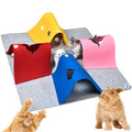4-Way Cat Tunnels for Indoor Cats, Interactive Toys with Plush Ball - color: Multi-Color with Plush Ball
