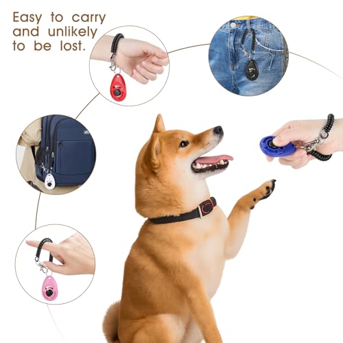 5 Pack Dog Clicker, Pet Training Clicker with Wrist Strap