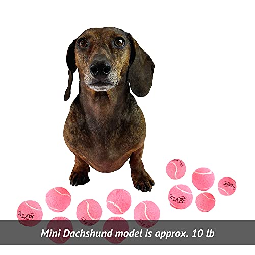 Midlee Pink 1.5" Mini Squeaky Dog Tennis Balls- Set of 12