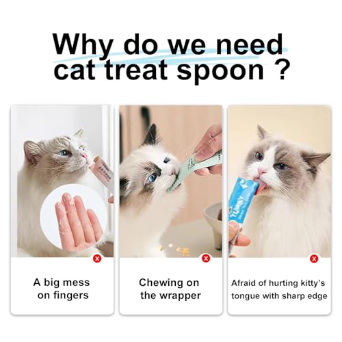 3PC Churu Spoon for Kitten with Roller,Easier to Squeeze - color: 3 pack spoons