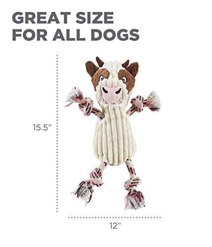Outward Hound by Charming Pet Ranch Roperz Cow Plush Squeaky Dog Toy - color: Ranch Roperz Cow