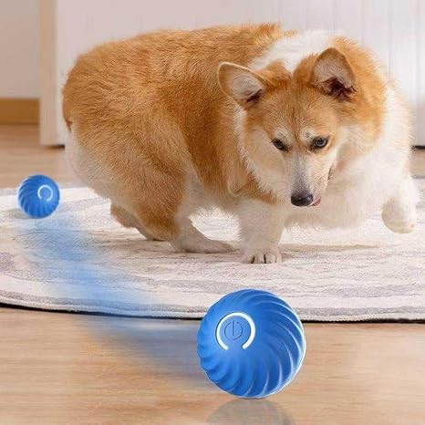 USB Rechargeable Smart Dog Toy Ball – Interactive Rolling Pet Exercise Ball with LED Lights, Automatic Motion, Durable ABS Build for Dogs and Puppies - 1 Piece