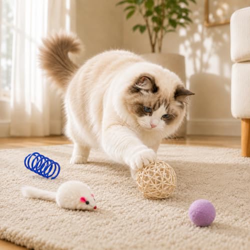 Cat Toys for Indoor Cats, 46 Pack Interactive Cat Toy Set for Kitten - size: 46 Packs