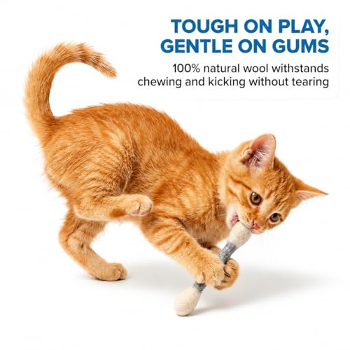 Glaciart One MINI Swabs Cat Toys with Catnip - 6 Pk | Durable for Chew, Cute Cat Toys Interactive Kitty for Boredom, Exercise, & Play | Filled w/Organic Catnip for Anxiety & as Digestive Aid - color: Grey Swabs, size: Mini