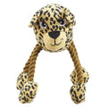 Outward Hound Tuggy Buddyz Leopard Squeaky Rope Dog Toy - color: Brown