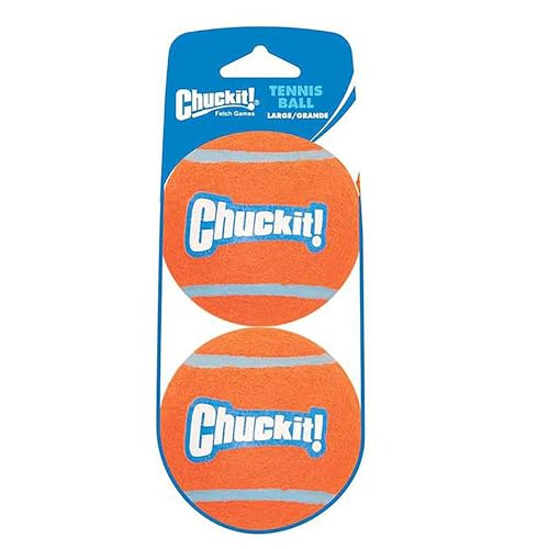 Chuckit! Dog Tennis Ball Dog Toy, Large (3 Inch Diameter) for Dogs 60-100 lbs 2 Count (Pack of 12) - size: Large - 2 Count ( Pack of 12)