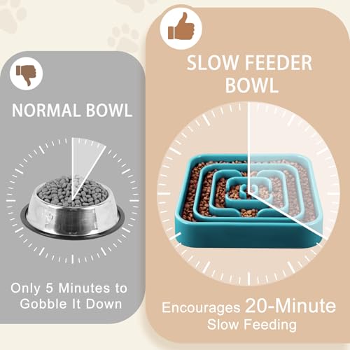 Slow Feeder Dog Bowls for Large Medium Dogs, Anti-Choking Slow Eating Maze Dog Food Bowl, Anti-Slip Slow Feeding Pet Puzzle Bowl,Green - color: green