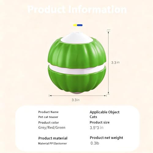 Interactive Cat Toys for Indoor Cats,Automatic Moving Kitten Toys - color: P08-Green