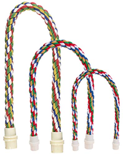 JW Pet Comfy Perch for Birds Flexible Multi-Color Rope, Small - 21" Length (Pack of 12) - size: Small (Pack of 12), style: 21"