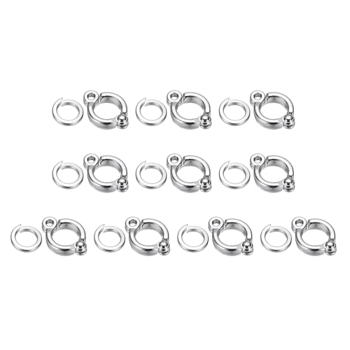 Bird Foot Rings 10Set 8.5mm/0.33" ID Metal Leg Ring Silver Tone - size: 8.5mm/0.33" ID