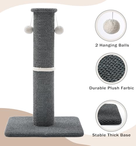 Made4Pets Cat Scratching Post, Carpet Cat Scratcher for Indoor Cats, 23.6" - color: Dark Grey, size: 23.6"