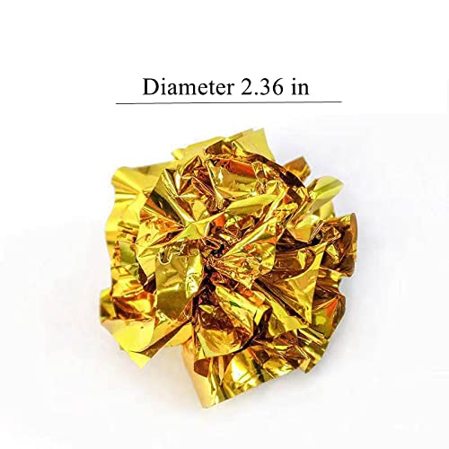 ISMARTEN 12 Packs Crinkle Balls Cat Toys for Indoor Cats, Lightweight Shiny Crinkle Paper Ball for Kitten (Random Color) (2.36 in) - size: 2.36 in