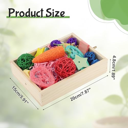 Bird Foraging Toys Box, Wooden Foraging for Birds, Colorful, M - color: Wood Color, Colorful, size: Medium