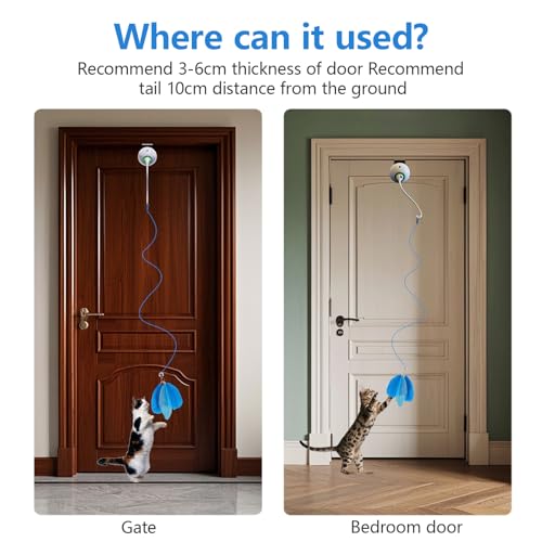 Cat Toys Hanging Door Electric and Moving Ball, White - color: white+ball