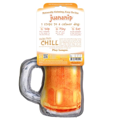 Doggijuana Tuffer Chewer Plush Dog Toy, Beer Mug | Squeaky Refillable - size: Standard, style: Beer Mug