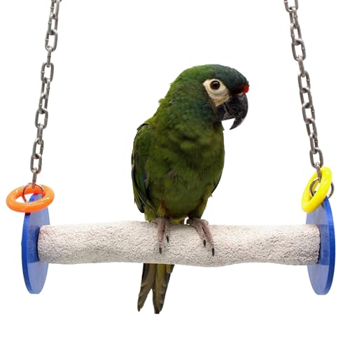 Sweet Feet and Beak Roll Bird Swing, African Grey Amazon, Medium, Blue - color: Blue, size: Medium 10.25"