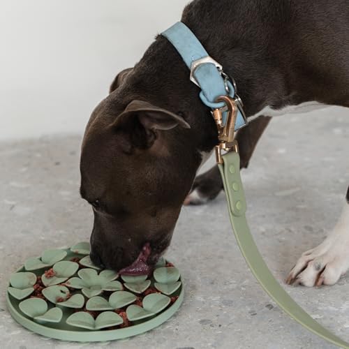 Enrichment Snuffle Mat: Sage Green Circle - Textured Dog Feeding Pad, Food Grade Silicone, Spread Food & Treats, Pet Soothing, Suction Back - style: Sage Green Circle