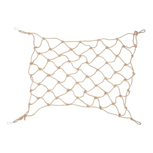 ORFOFE Bird Climbing Net Rope Climbing Net Hammock for Parrot Hamster Small Rat Hanging Pet Toy for Climbing Chewing Playing Includes 4 Hooks 21.65 X 17.32 in