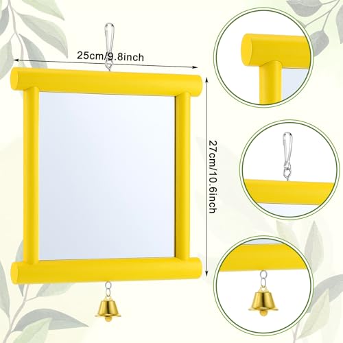 Sadnyy Extra Large Chicken Mirror Toy for Coop Square Double Side Mirror - color: Yellow, size: Square