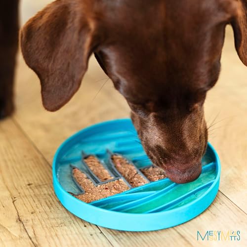Messy Mutts Round Slow Feeder, 8 Inch, 2 Cup, Blue - color: City Blue, size: 1 Cup