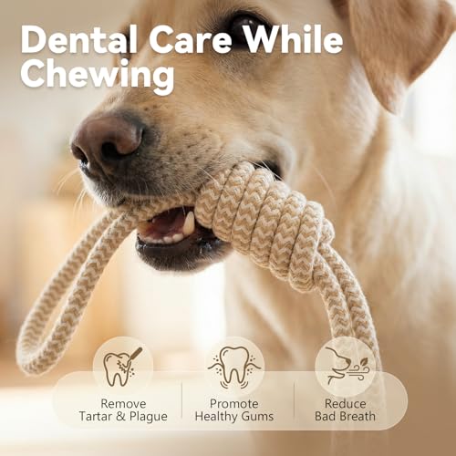 Puppy Chew Toys for Teething, Durable Dog Rope Toys for Small and Medium Dogs, Interactive Chew Rope for Training, L Size - size: Large