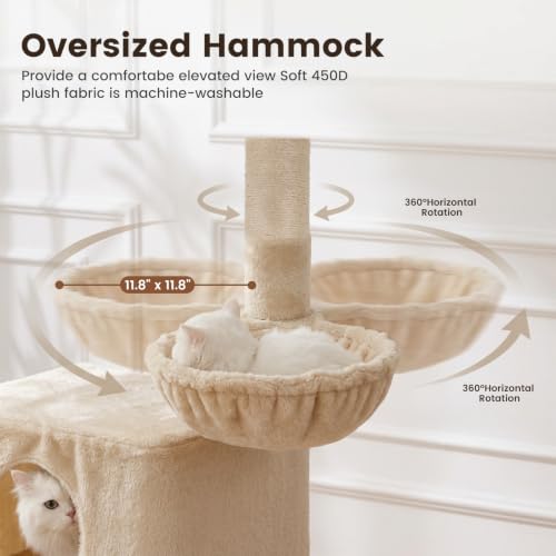 65in Large Cat Tree Heavy Duty Tower Condo & Sisal Posts for Cats - color: Grey-Plus