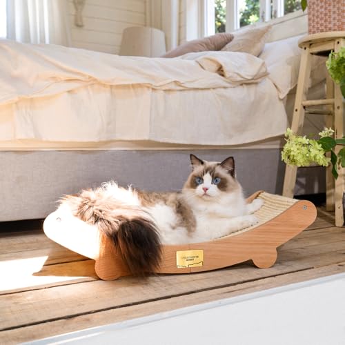 CHEERHOME PETS Sisal Cat Scratcher Bed for Indoor Cats Hammock for Scratching Pad Cat Chair Natural Sisal Scratch Post for Large Cats Scratcher Lounge, Wooden Cat Furniture(Large) (Pack of 3) - size: Standard (Pack of 3)