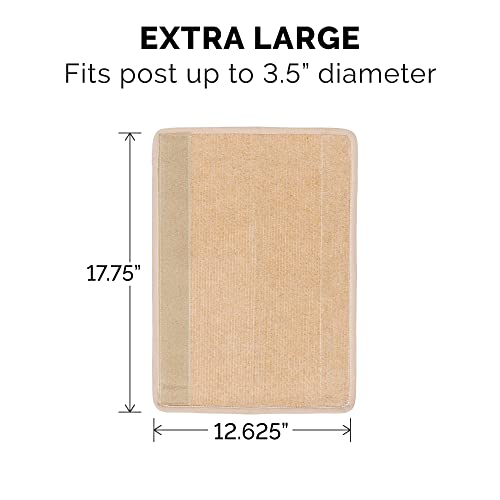Furhaven Wrap Around Scratching Post Cover for Indoor Cats, Fits Posts Up to 3.5" Diameter, Durable & Less Mess - Tiger Tough Carpet Scratch Mat - Cream, Extra Large/XL - color: Scratch Post Cover - Cream, size: X-Large