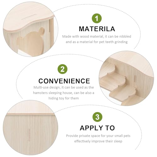 3 Pcs Wooden Hamster Platform Set,Snail‑Shaped Hideout with Climbing Ladder - color: N