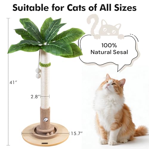 Woochpet 35"Cat Scratching Posts,Interactive Cat Toys For Indoor Large Cats - color: Beige