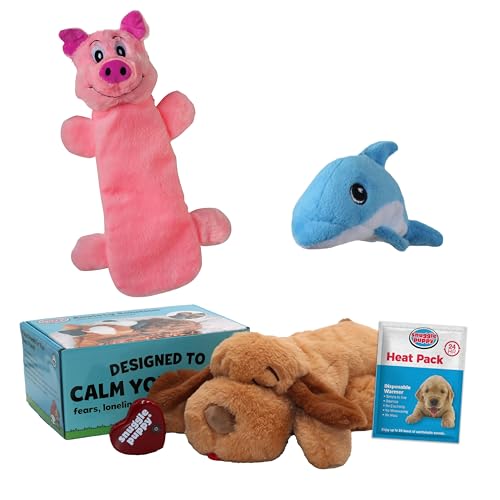 Snuggle Puppy Heartbeat Toy with 2 Tender-Tuffs, Medium - Biscuit - color: Biscuit Bundle 1